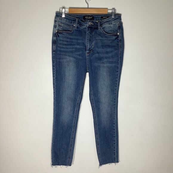 Judy Blue Womens Skinny Fit Raw Hem‎ Denim Jeans Blue Size 13/31 - Picture 2 of 9